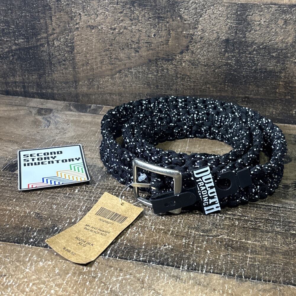 Duluth Alaskan Hardgear Paracord Black Belt Metal Buckle XL XLG NEW NWT